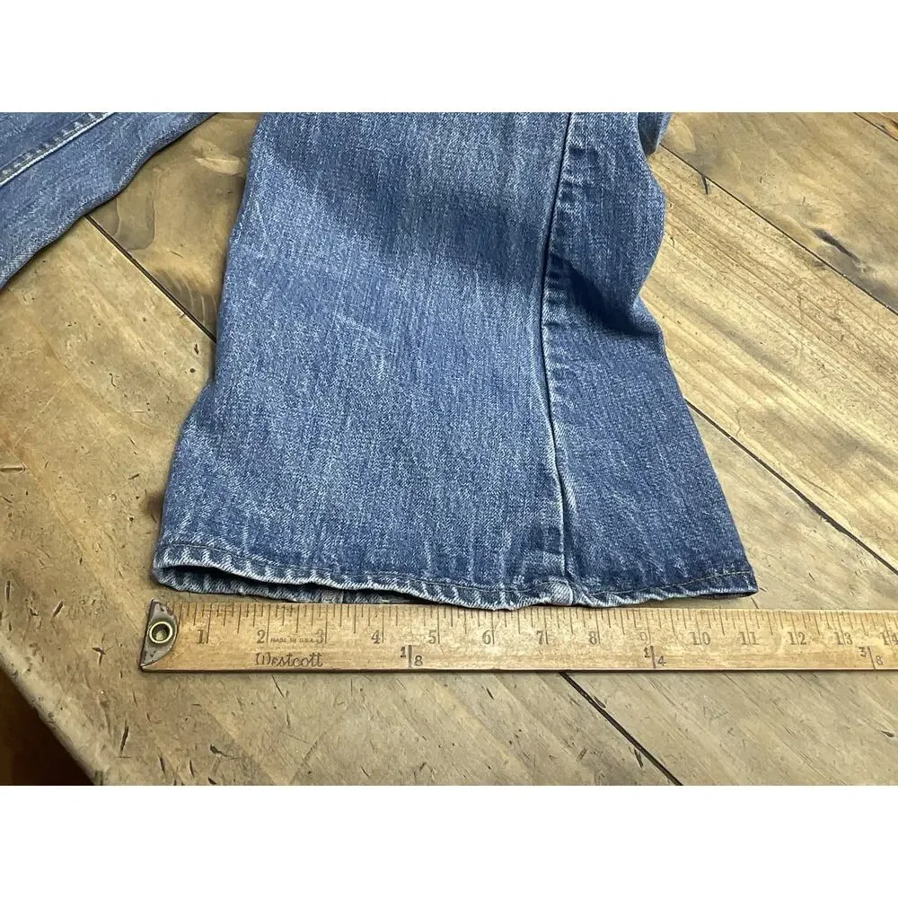 Vintage Levi’s 684 Orange Tab Bell Bottom Jeans 28x30 USA 70s Flare Distressed